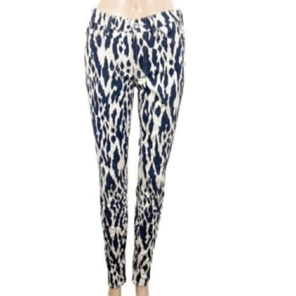 7 for all Mankind The Skinny animal print jeans size 27 Style  # AU0150390A - Picture 2 of 14